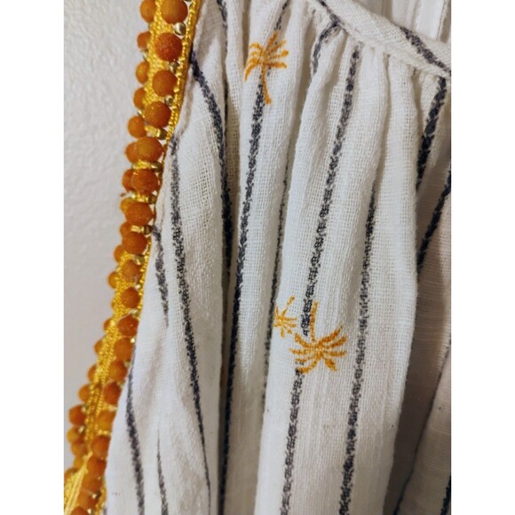 Alya Halter Tank Top Size L‎ Striped Embroidered Bohemian Festival - Picture 5 of 8